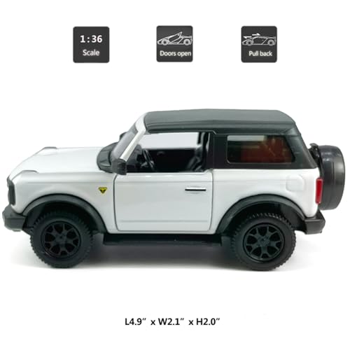 Auto modelo Bronco 1:36 blanco con puertas abatibles miniatura 2