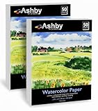 100 Sheets of Practice Watercolor Paper (9" x 12") - 190 GSM, Acid-Free and Cold Pressed.. Perfect for Painting, Sketching or Drawing. Wet, Dry and Mixed Media. Bulk Pack
