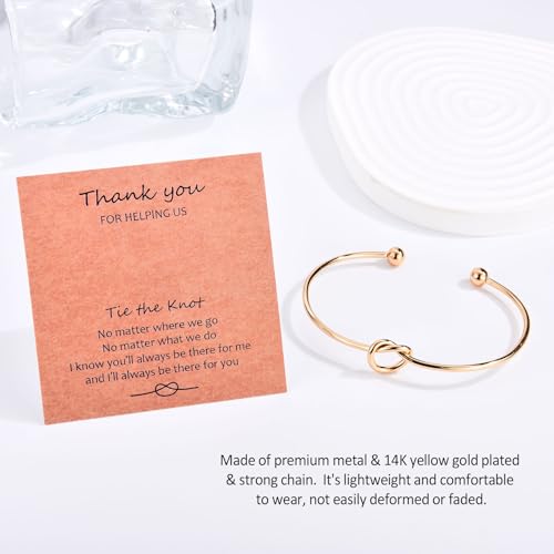 SNORSO Bridesmaid Gifts - 4/6 Pcs Tie The Knot Bracelet Bridesmaid Proposal Gifts, Maid of Honor Wedding Gift, Proposal Jewelry Bridal Party Knot Bracelet for Women4