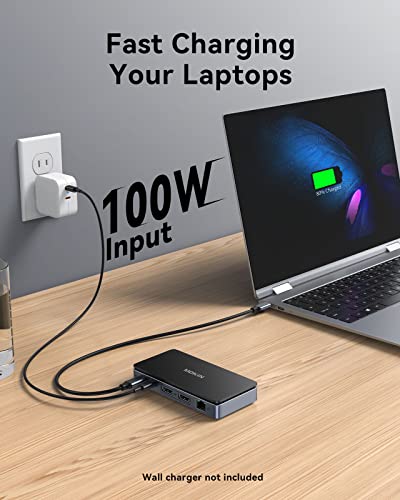 Usb C Docking Station Dual Displayport,8 In 1 Laptop Docking Station Dual Monitor With 2 Dp 4K@60Hz,Gigabit Ethernet,100W Pd,3*Usb 3.0,Usb C Dock With 3.28Ft Usb C Cable For Macbook/Dell/Hp/Lenovo #TOP6