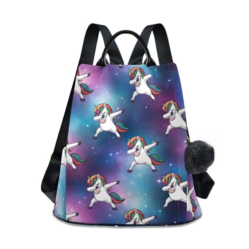 Sac à dos femme antivol imprimé licornes, le sac multi-poches 17L idéal pour vos sorties