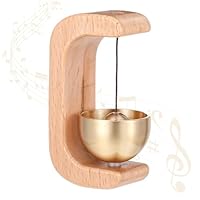 Hshenjhu Türklingeldekoration Holz Windspiel, Magnetisches TüRglocke Ohne Bohren, Selbstklebendes C FöRmiges Windspiel mit Messingglocke, Dopamin Magnetische Türklingel für Tür, Geschäft, Café