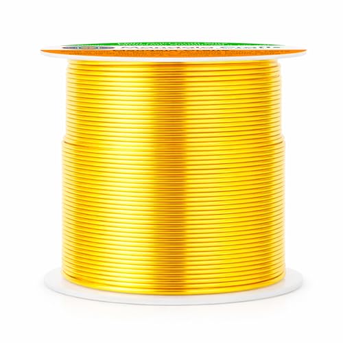 Image of Mandala Crafts 22 Gauge Light Gold Tone Anodized Aluminum Craft Wire 100 FT | Colored, Flexible, Bendable, for Bonsai, Armature, Sculpting, Wire Wrapping, Jewelry Making, Weather & Tarnish Resistant