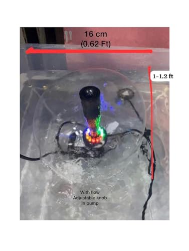 Image of FLOJOY Asian Pumps Beautiful 3 Effects Small Fountain Pump With 1 Mushroom&2 Blossom Nozzle Kit 10W 12Led Ac (220V) Color Changing Light With Adjustable Flow 400L /Hr