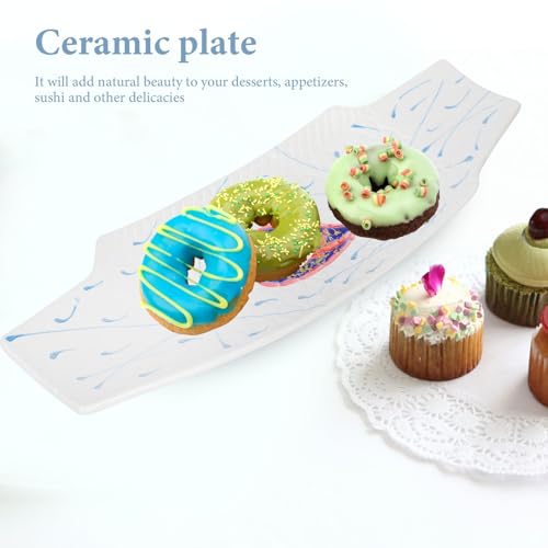 Plato de sushi cerámico con forma de pez miniatura 3