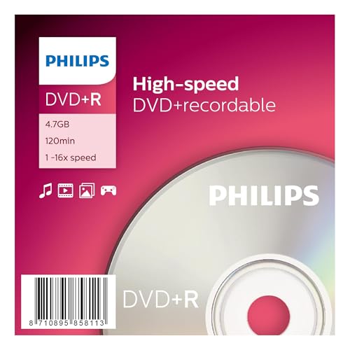 Philips DR4S6S10F 10 x DVD+R 4.7 Go 120 minutes 16x boîtier CD étroit - vue 3