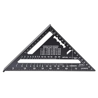 KATUR 7 Inch Johnny Square, Premium Rafter Square, Aluminum Rafter Carpenter Triangle Square Measuring Layout Tool (7 Inch)