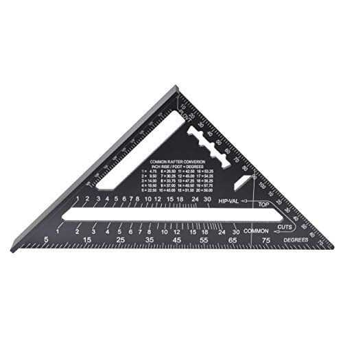 KATUR 7 inch Johnny Square, Premium Rafter Square, Aluminium Rafter Carpenter Triangle Vierkante lay-out meetgereedschap (7 inch)