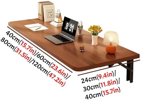 Wall Mounted Foldable Desk Simple & Computer Table Space Saving Floating Workstation Easy Assembly Versatile Design (White 60 * 30cm 23.6 * 11.8in)