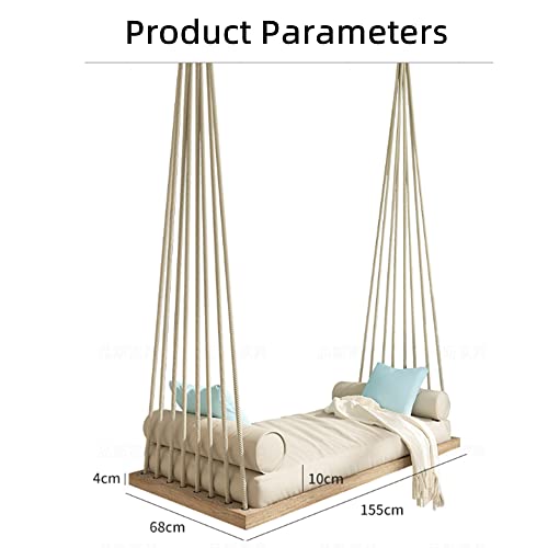 Sun Rdpp Giant Swing Chair, 155Cmx68Cm Large Swing Seat, Solid Wood Hammock Chair With 16 Nylon Sling, Stainless Steel Spreader, For Home #TOP1