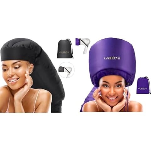 Large Hooded Hair Dryer Bonnet w/Integrated Headband - Reduces Heat Exposure Around Ears & Neck - Enhanced Size for Use with Rollers, Speeds Up Drying Time, Safe Deep Conditioning at Home, Adjustable Cover