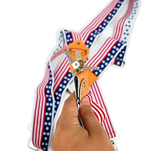 Melotough Men's Suspenders X Back 2 Inches Wide With Extra Heavy Clips Adjustable Braces For Men Suspender(Usa Flag) #TOP7