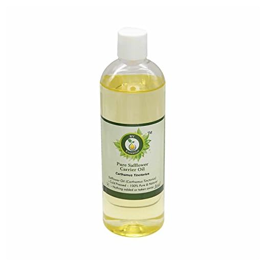 Safflower Olja | Carthamus Tinctorius | För Matlagning | Oraffinerad | För Målning | För Ansikte | För Hår | 100% Ren Naturlig | Kall Pressad | Safflower Oil | 100ml | 3.38oz By R V Essential