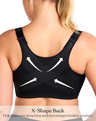 Image of HSIA Posture Bras for Women - Front Closure Bra for Women No Underwire Back Support Plus Size Full Coverage Bra