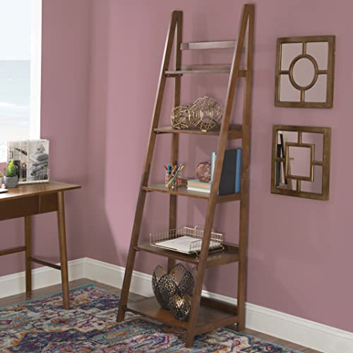 Melissa Mid-Century Bookcase, Walnut By Linon Large #TOP1