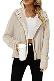 Yanekop Cropped Zip Up Hoodie Women Waffle Knit Fall Jackets Casual Corduroy Jacket 2025 Fall Outfits with Pockets(Beige,S)