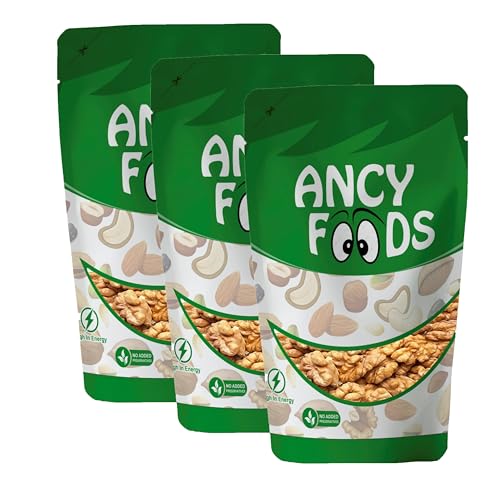 Image of Ancy Foods Dried Fruits Nuts And Seeds (Kashmiri Walnuts Kernels /Akhrot Giri, 600g (3x200g))