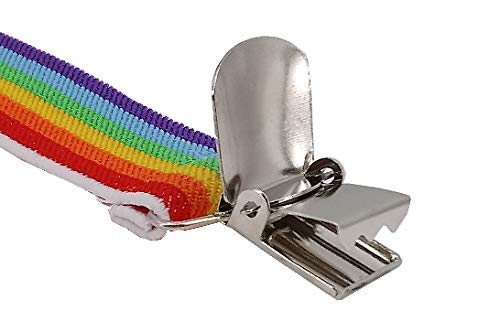 Navisima Adjustable Elastic Y Back Style Suspenders For Men And Women With Strong Metal Clips, Rainbow (1 Pack) #TOP3