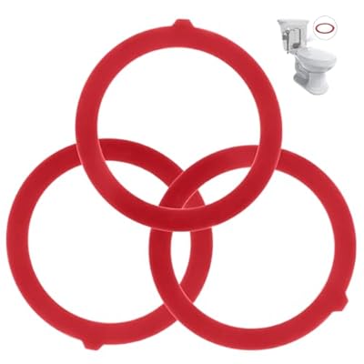 Flush Valve Seal Ring for Kohler Toilet Tank Parts Toilet Replacement Parts Compatible with Kohler GP1059291 Toilet Flush Valve Kit Flush Valve Toilet Tank Gasket, 3 Pcs, Red