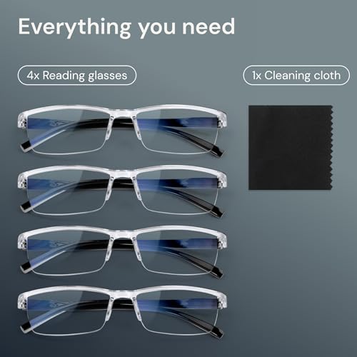 Image of Gaoye +1.5 Executive Style Reading Glasses Men - Durable Readers with Blue Light Filtering - Comfortable Fit with TR90 Frames