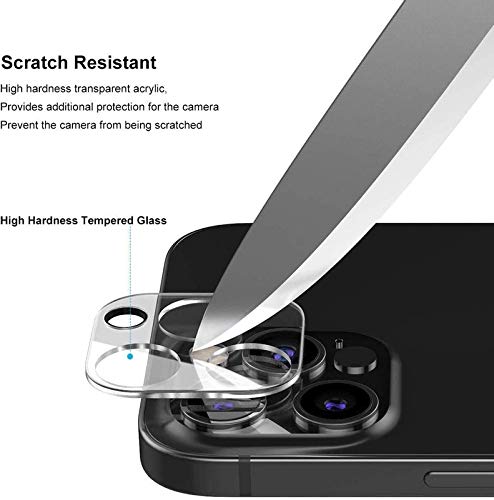 Image of Camera Lens Protector for iPhone 12 Pro Max Tempered Glass Ultra Thin High Definition Anti Scratch Full All Side Camera Coverage Tempered Glass-Clear