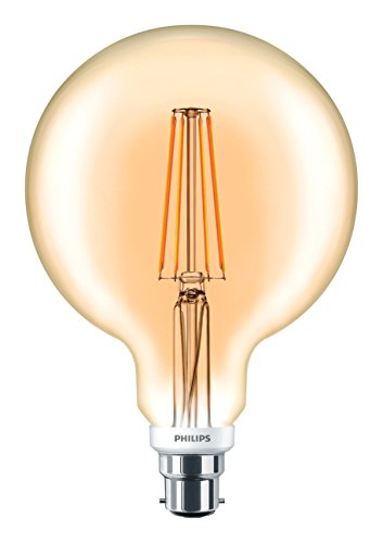 Philips classique LED à intensité variable Doré G120 vintage Filament Boule de lumière, clair, 7 W, B22, Verre, claire, B22, 7 wattsW 240 voltsV