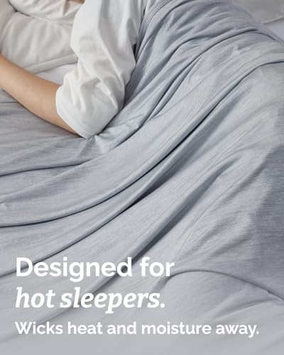 Image of Cooling Blanket for Hot Sleepers - Cold Blanket Full /Queen Size - Double-Sided, Ultra Cool for Summer, Night Sweats & All Seasons - Lightweight & Breathable for Bed or Couch - Light Grey, 50 inch x 60 inch