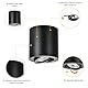 Gleonlux LED Deckenspot Aufbauspot Schwarz Dimmbar, Aufbaustrahler Schwenkbar mit GU10 Fassung, LED Spots 230V 5W CCT 3000K/4000K/6000K, Aufputz Spots Deckenstrahler aus Aluminium Downlight 4 Stück