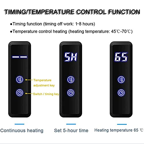 Toallero eléctrico de baño, Calentador de Toallas de Pared de 6 Barras con Temporizador y Control de Temperatura, radiador de Acero Inoxidable 304, 60 x 45 x 12 cm, Negro, con(Black-Plug In)