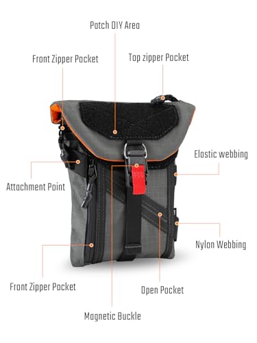 Sac EDC multifonction TACTICAL GEEK EXT14 gris avec compartiment anti-RFID