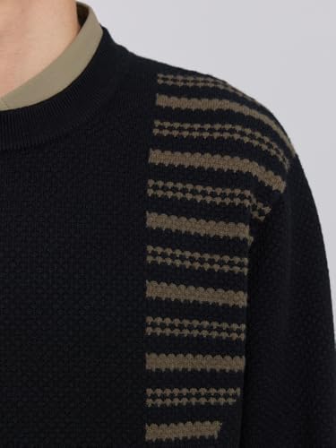Pull homme col chemise chaud et anti-plis en maille ample - 5