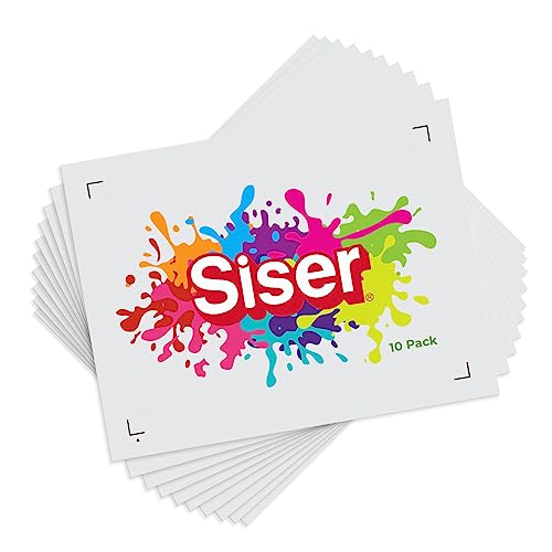 SISER EasyColor DTV 8.4 x 11 Sheets - Inkjet Printer Compatible Heat Transfer Vinyl (10 Sheets)