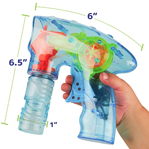 5 Pack Of Wind Up Bubble Gun Blaster Led Light Up Bubble Blower Indoor And Outdoor Toys For Kids Boys Girls (No Batteries Needed) #TOP1