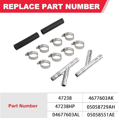 47238HP Aluminum Heater Hose Repair Kit Y Connector Fit for Dodge Ford by Fitede - Used condition - Image 2