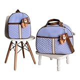 Kit Bolsa de 2 peças Mala Maternidade e Mochila de Passeio (azul bebê leão)