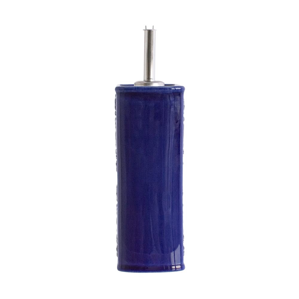 2er-Set Olivenöl-Spenderflaschen aus Keramiksteinzeug 500ml mit Spender, Blau + Weiss, AZULEJO, Cª Atlântica