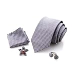 Juego completo de accesorios para hombre: el juego incluye la corbata, la bolsa (pañuelo de bolsillo), los gemelos de muñeca y el broche para la chaqueta. Ideal para terminar un conjunto de trabajo o vestido de ceremonia. La corbata First Impact te permitirá destacar en cualquier ocasión.