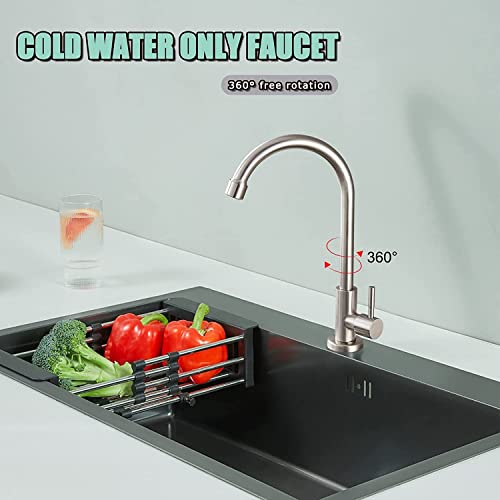 Image of SS 360 Degree Moving,Chrome Finish Swan Neck taps for Sink /washbasin Long Body&Angle Tab Bathroom Tap Foam Flow with Fall Flange Bib Tap Faucet
