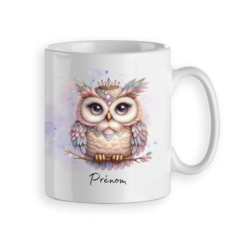 Mug tasse hibou chouette personnalisable prénom cadeau original modèle2