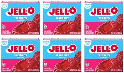 Jell-O Raspberry Sugar-Free Gelatin Mix (0.3 oz Boxes, Pack of 6)