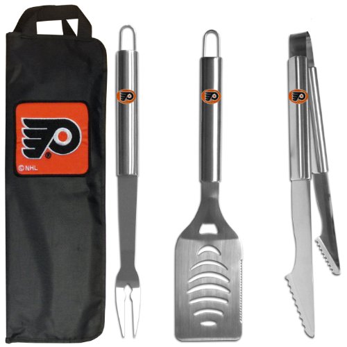 NHL Philadelphia Flyers 3-Piece Steel BBQ Set with Bag