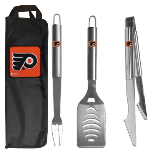 NHL Philadelphia Flyers 3-Piece Steel BBQ Set with Bag