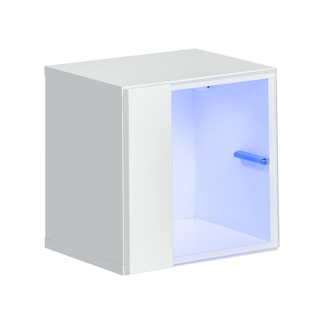 Arthauss Modern Wall Hung Display Cabinet Switch WW5 in White 30cm