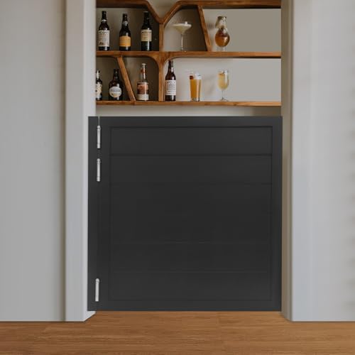 ieLsngai Porte battante - Cloison de cuisine - 90 x 90 cm - Porte battante en bois de pin - Cloison à fermeture automatique - Pour entrée de magasin, café, buanderie, couloir