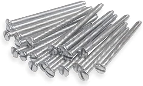 Harlington Group Pack of 20 M3.5x40mm Long Electrical Machine Screws for Light Switch and Plug Sockets Bright Zinc Plated DIY Plated Screw Raised Slotted Head