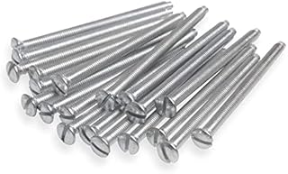 Harlington Group Pack of 20 M3.5x40mm Long Electrical Machine Screws for Light Switch and Plug Sockets Bright Zinc Plated DIY Plated Screw Raised Slotted Head