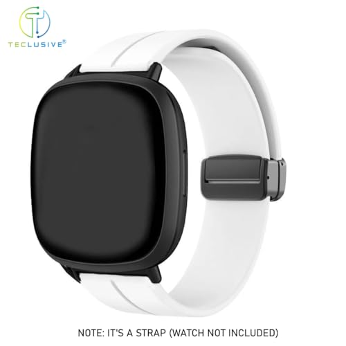 Image of T TECLUSIVE Soft Silicone Strap Band with Magnetic Lock Compatible for Fitbit Versa 4 / Versa 3 / Sense 2 | Adjustable Silicone Rubber Band for Versa 4 3 Sense