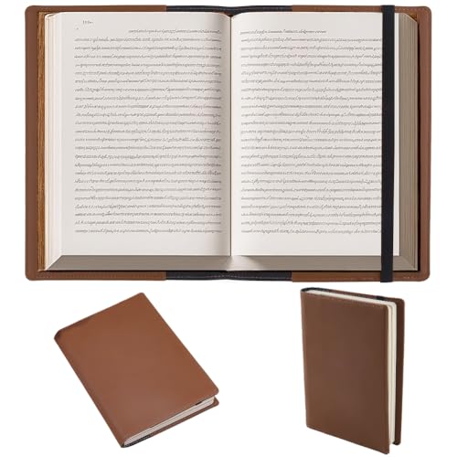 craspire A5 Buchhülle Aus Leder Mit Kartenfächern wasserdichte Notizbuchhülle Rotbrauner PU Umschlagordner Business Aktentasche Wiederverwendbarer Portfolio Organizer Aus Leder Für Buchliebhaber
