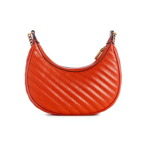 GUESS Damen Sela Mini Hobo Klappe, Crossbody-Tasche, Fuchsrot