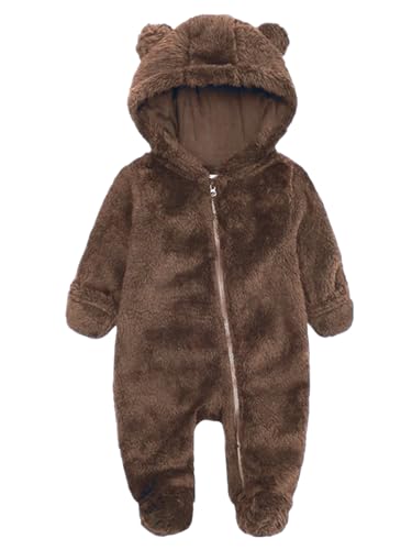 CHAOJIESI Baby Winter Clothes Newborn Snowsuit - Infant Snow Wear Suit for Boys and Girls, 3-6 Months, Brown